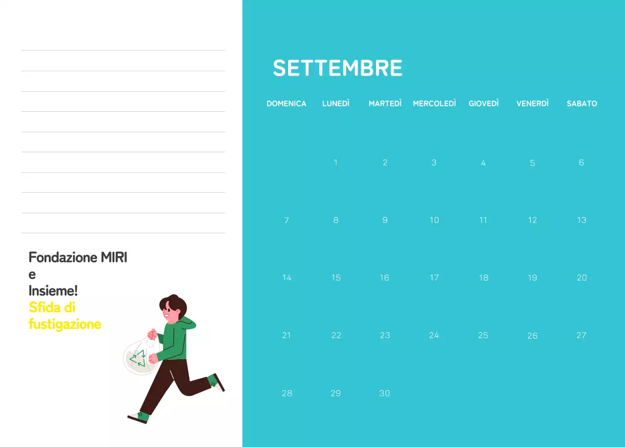 Una fondazione sociale che celebra le festività natalizie con illustrazioni colorate di persone e del pianeta.