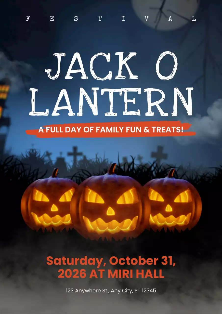 Orange Retro Halloween Event Poster