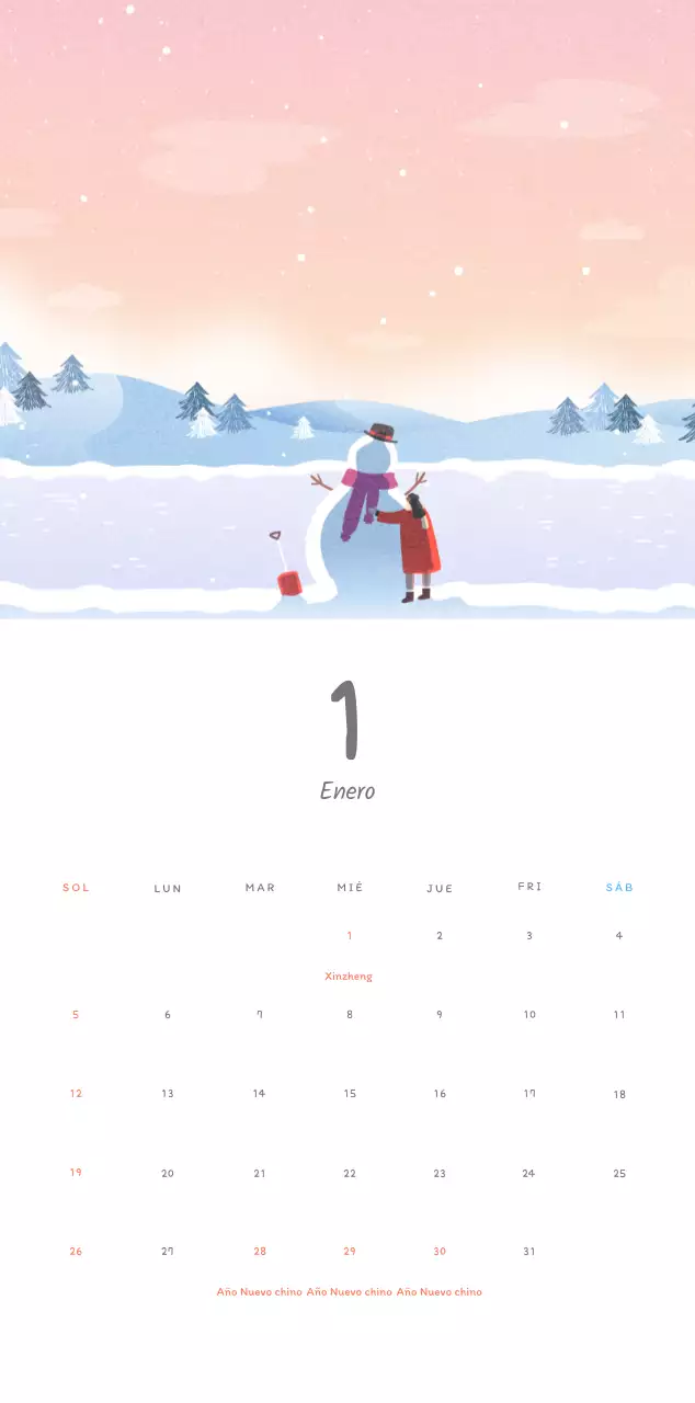Simpáticos calendarios con adorables ilustraciones