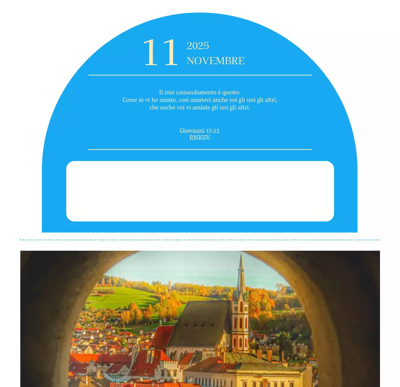 Calendario ecclesiastico blu di concezione moderna