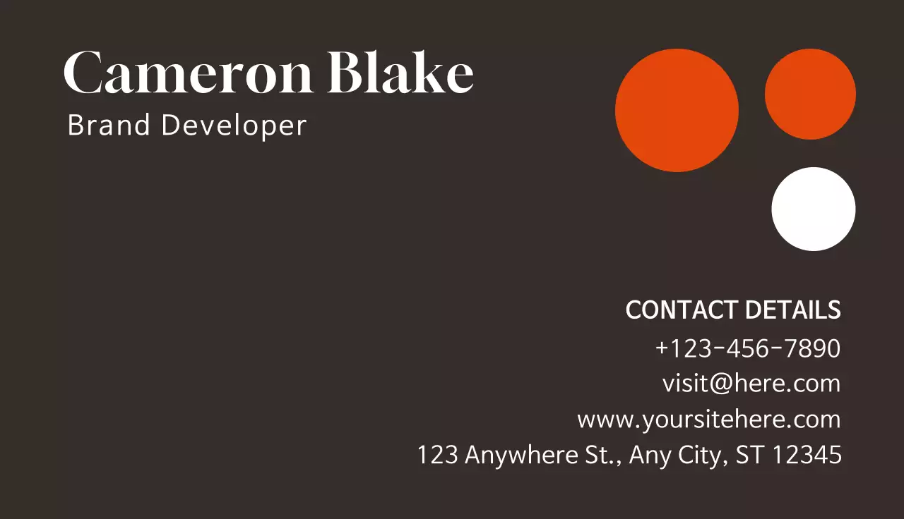 Orange Simple Business Card