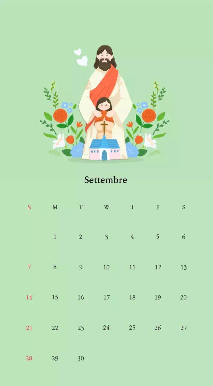 Colori caldiChiese con simpatiche illustrazioni