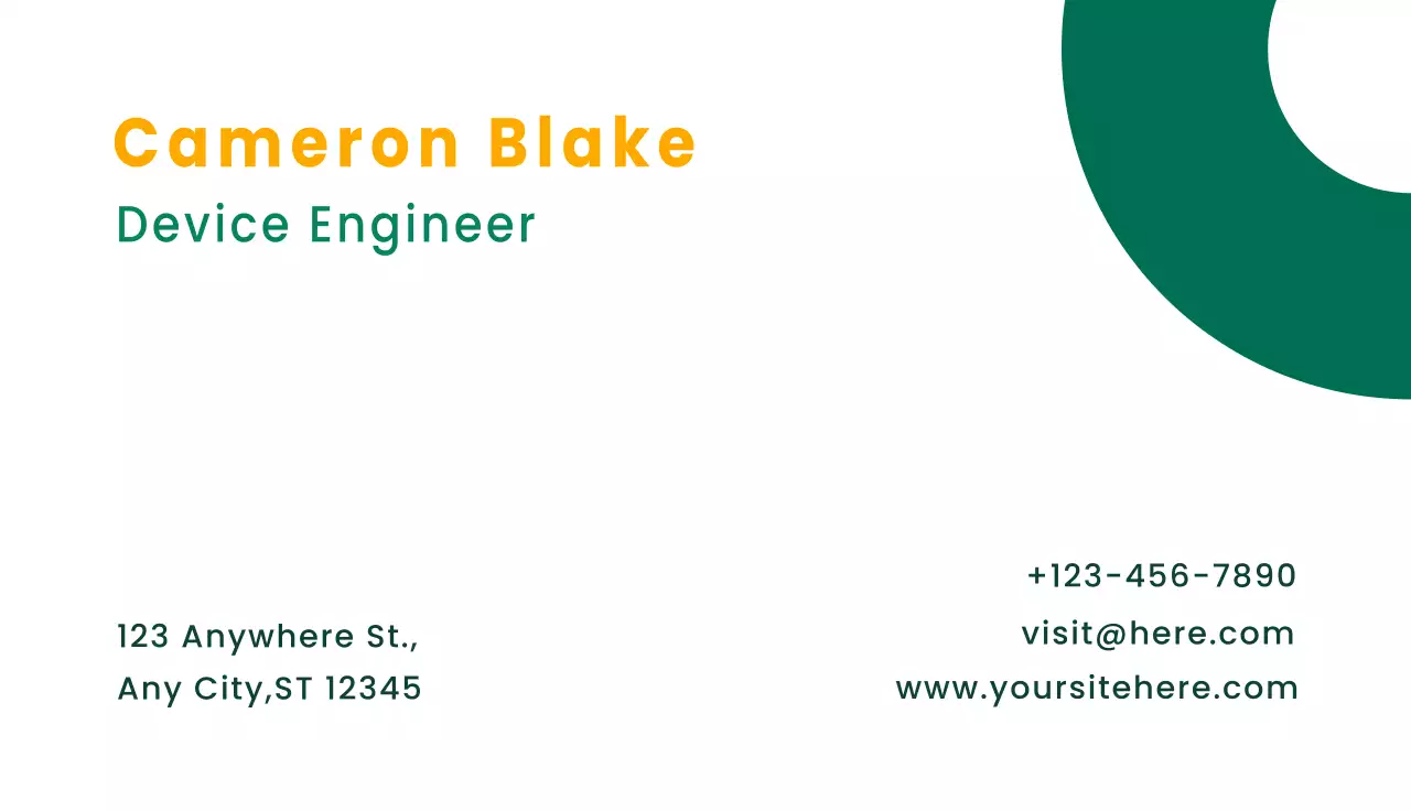 Green Minimal Business Card