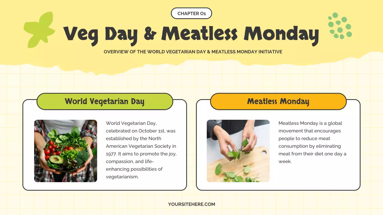 Bài thuyết trình quảng cáo thuần chay đơn giản màu vàng