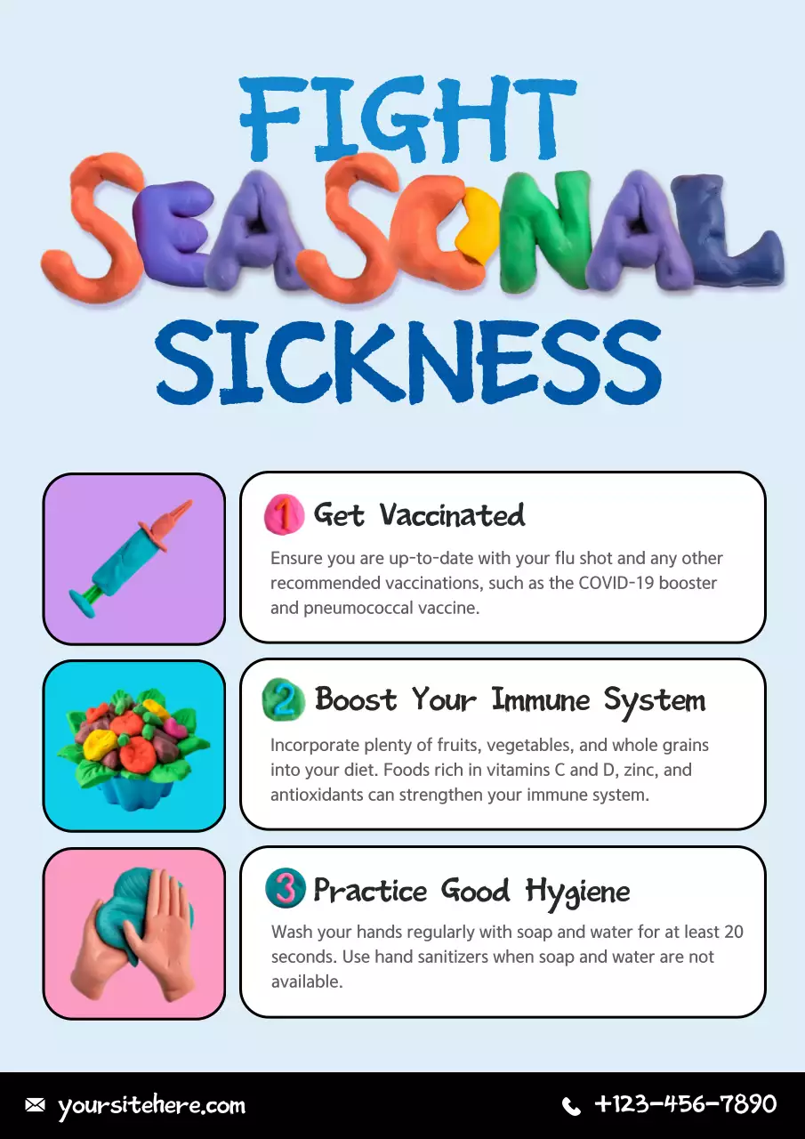 Blue Trendy Health Guide Poster