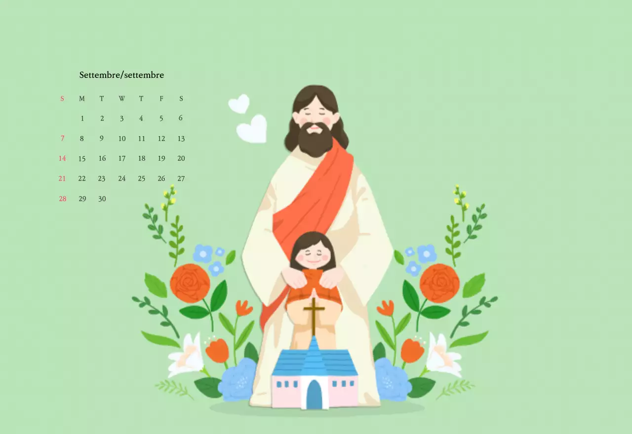 Colori caldiChiese con simpatiche illustrazioni