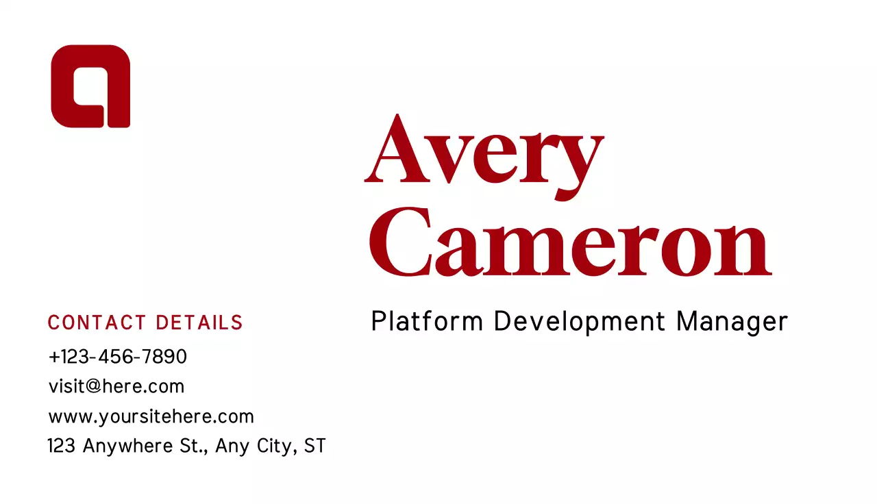 Red Professional Business Card