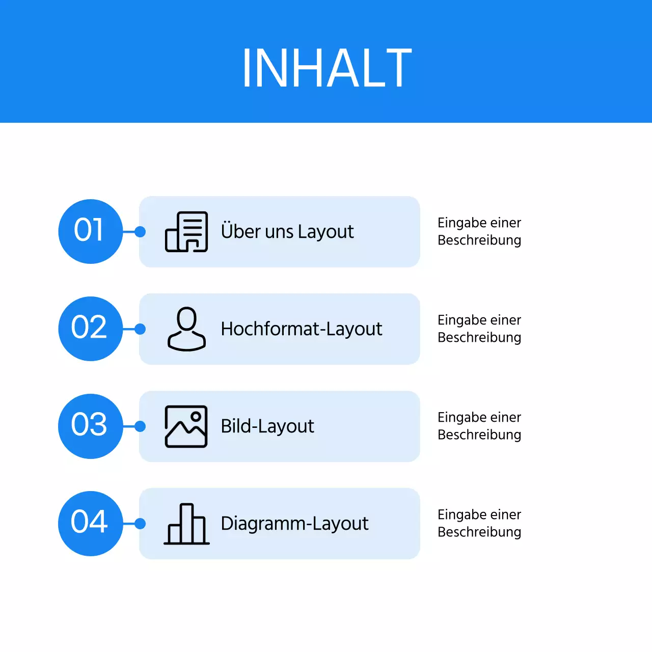 Ein einfacher Geschäftsbrief in Hellblau