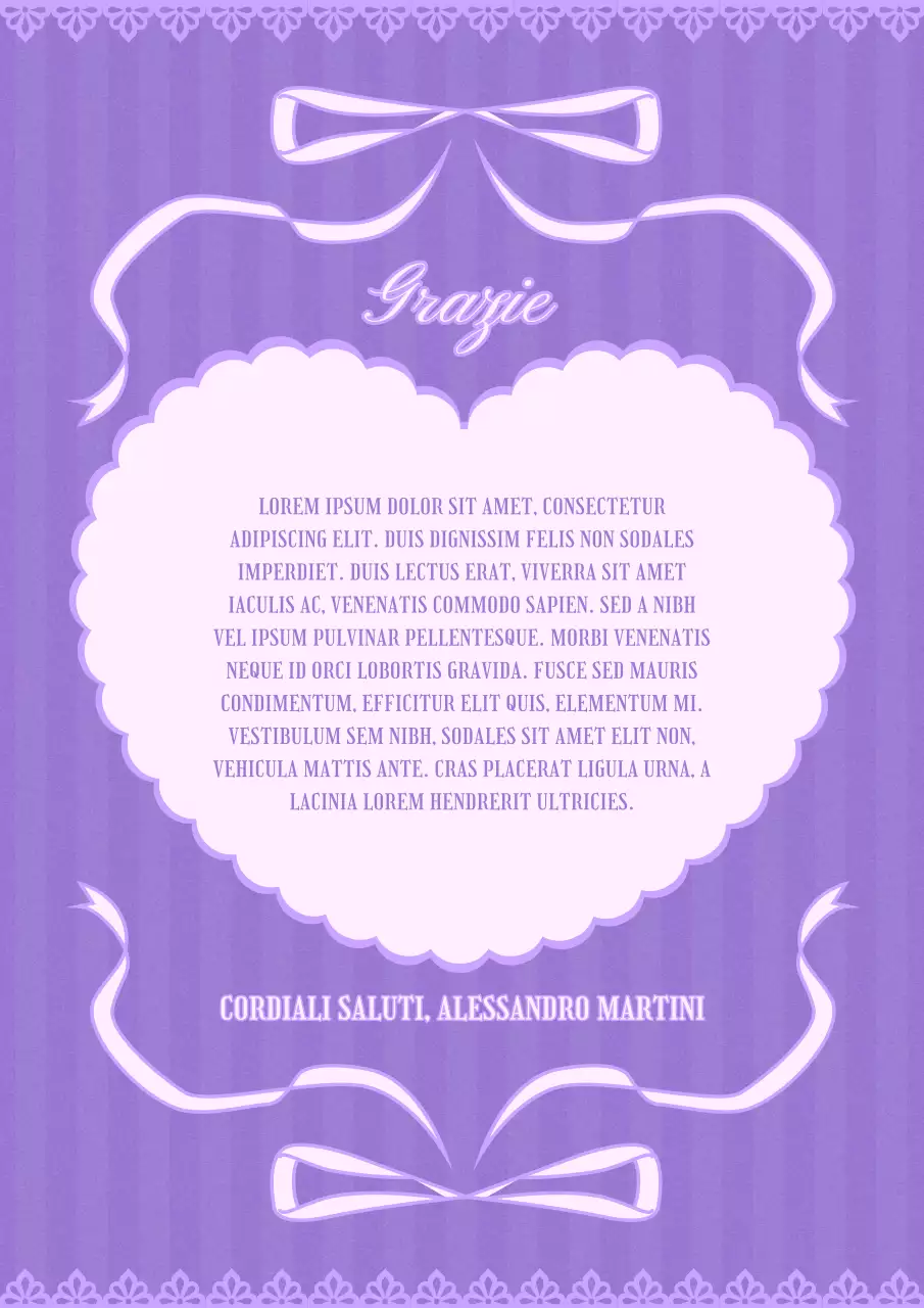 biglietto di ringraziamento viola antico