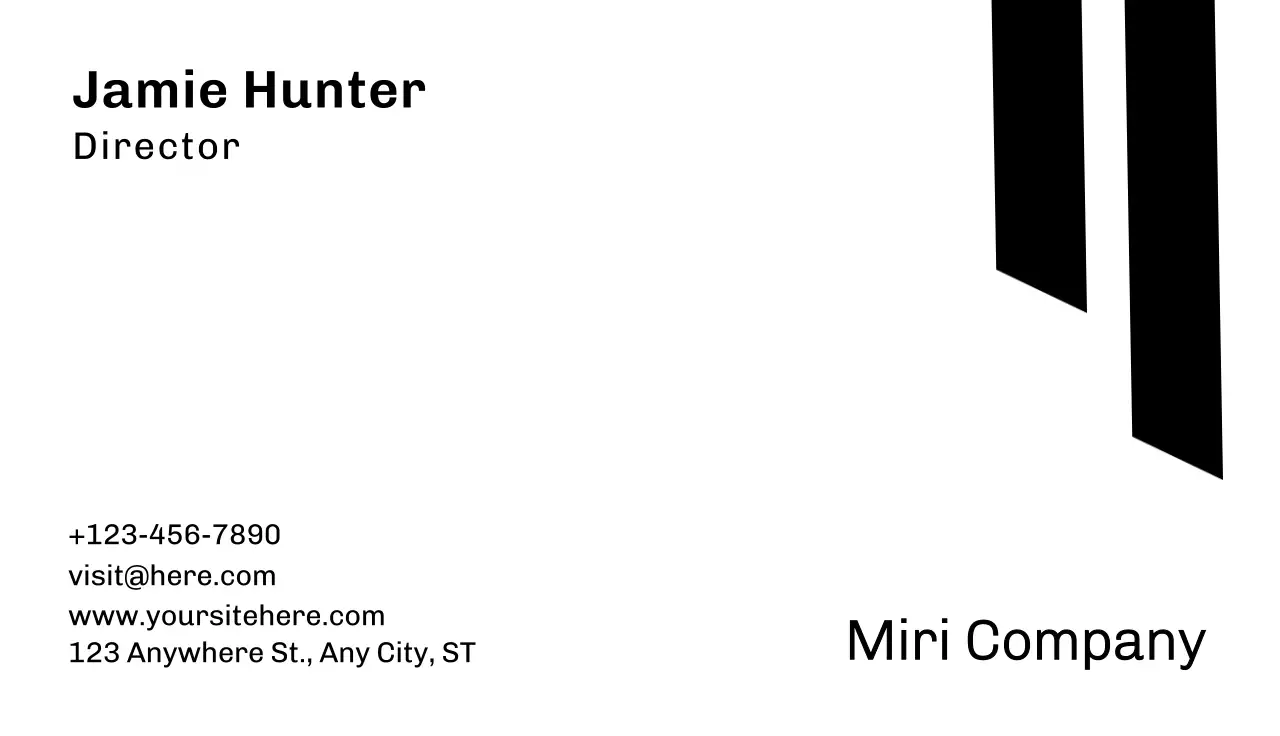 Black Minimalist Business Card