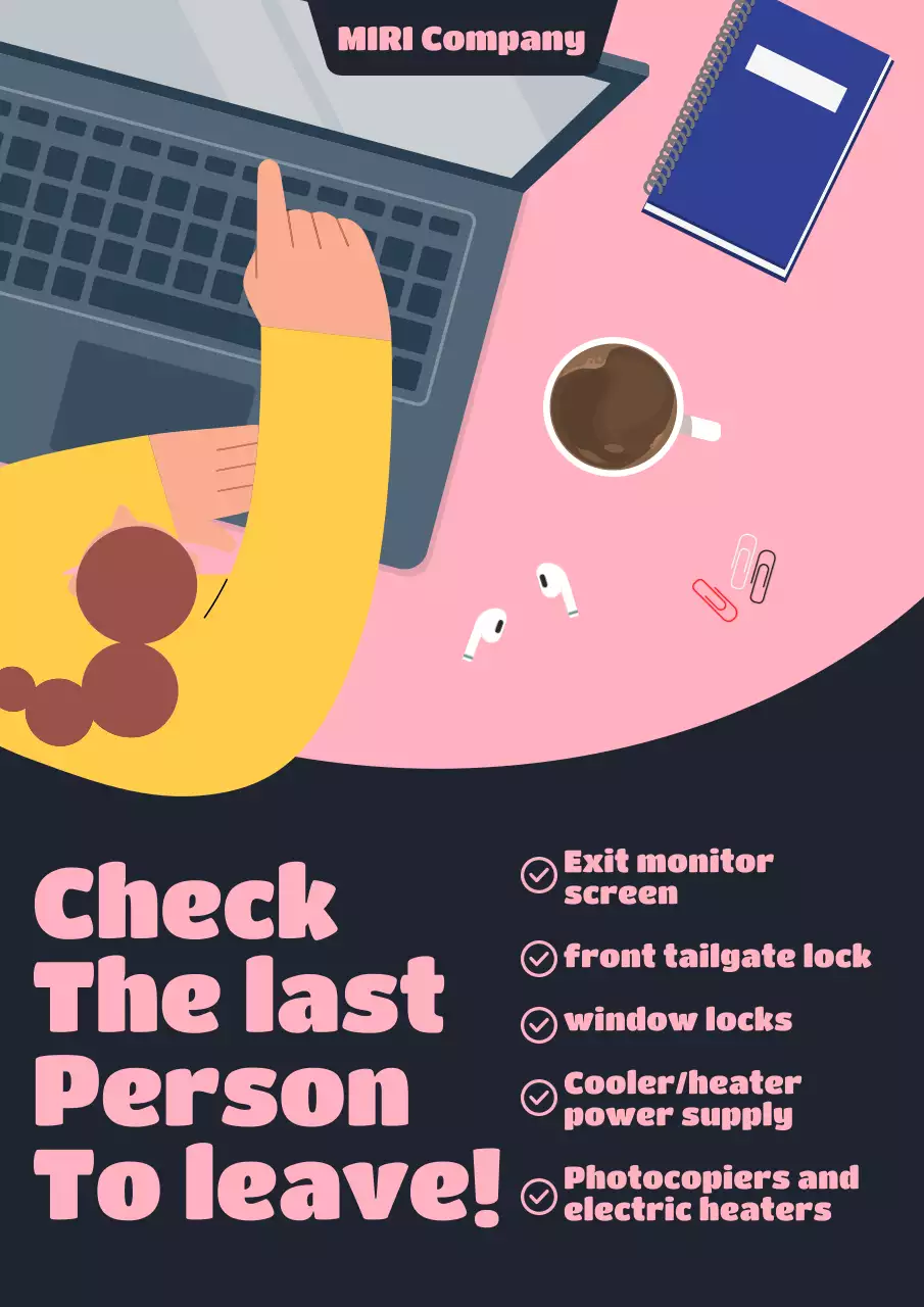 A simple pink dismissal announcement