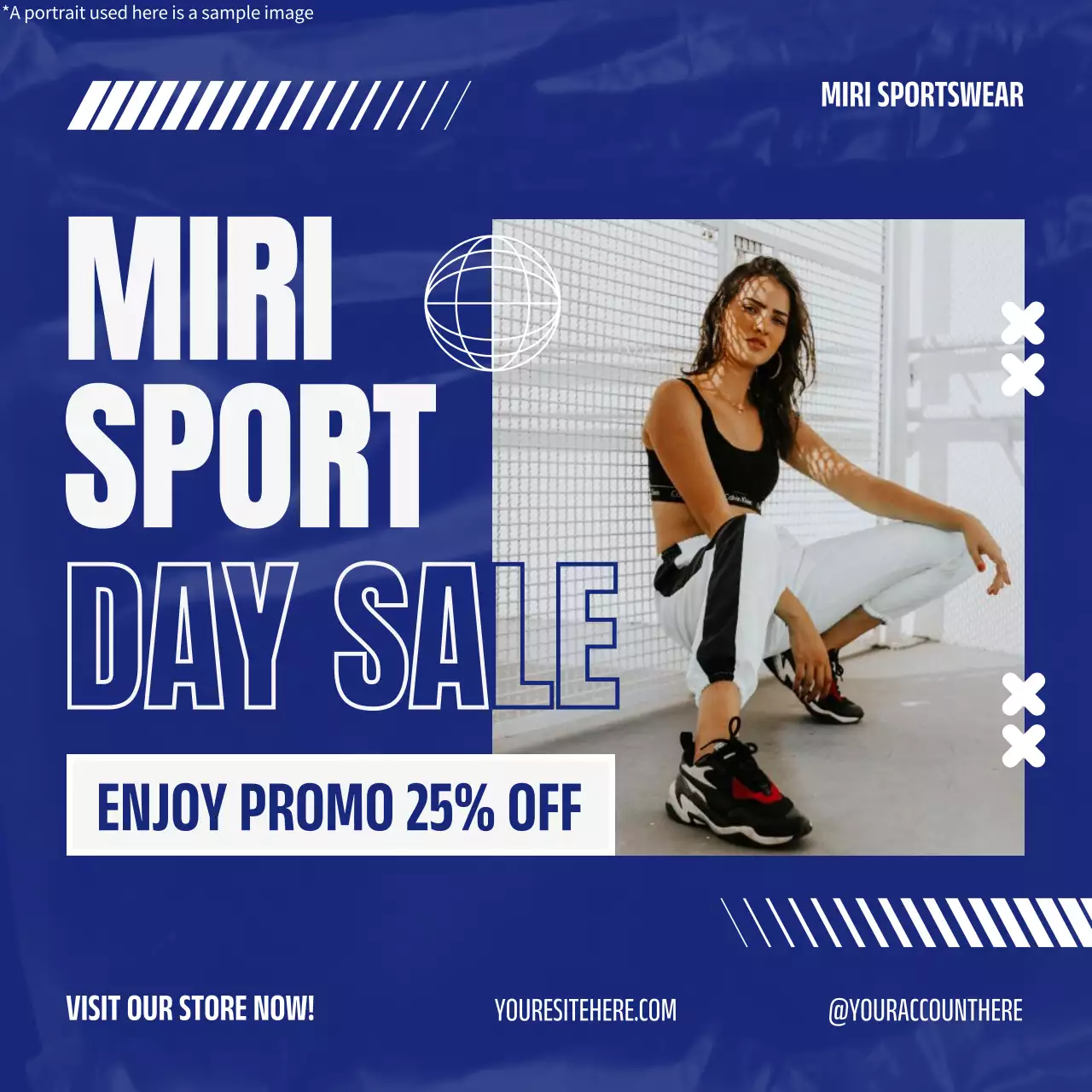 Blue Trendy Sports Promotion Social Media Post