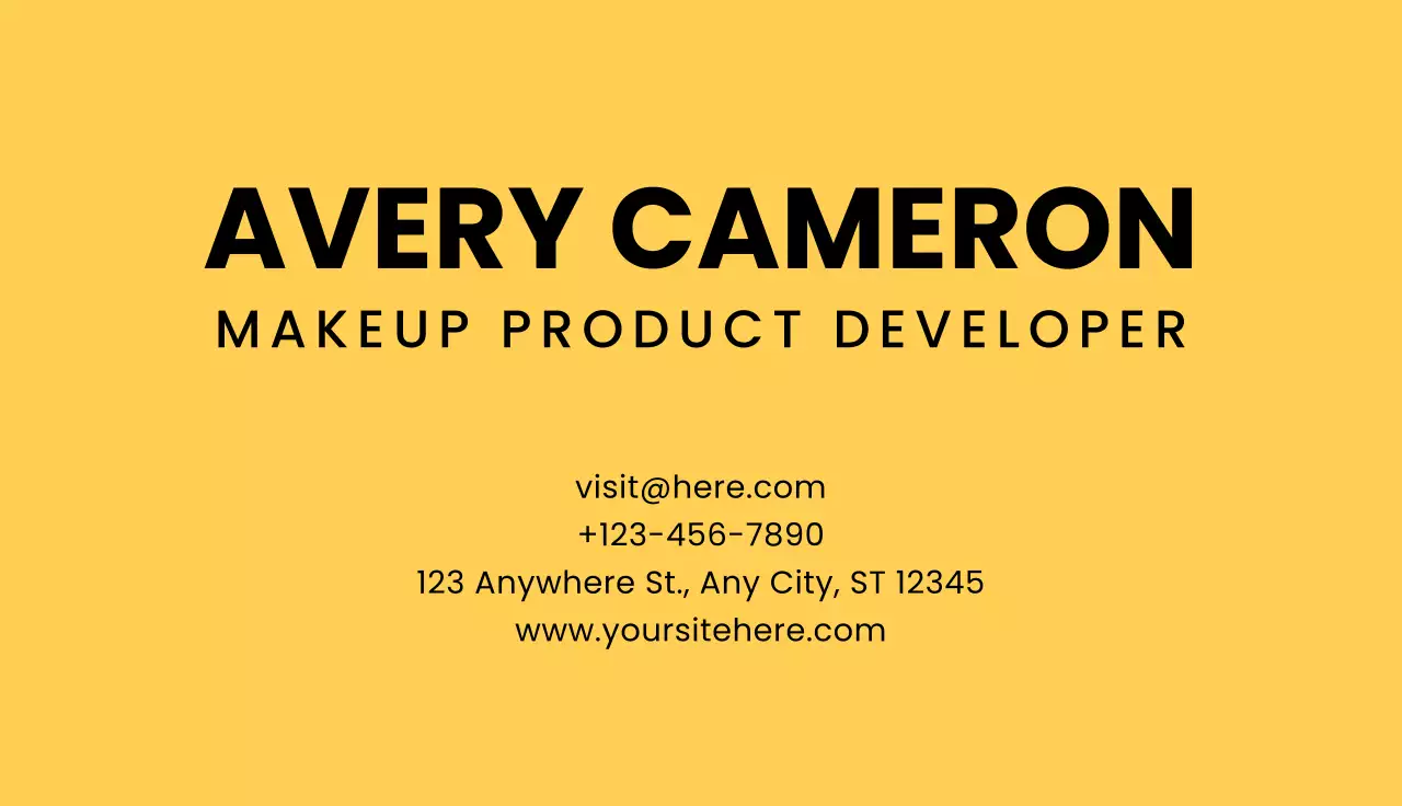 Yellow Minimal Business Card