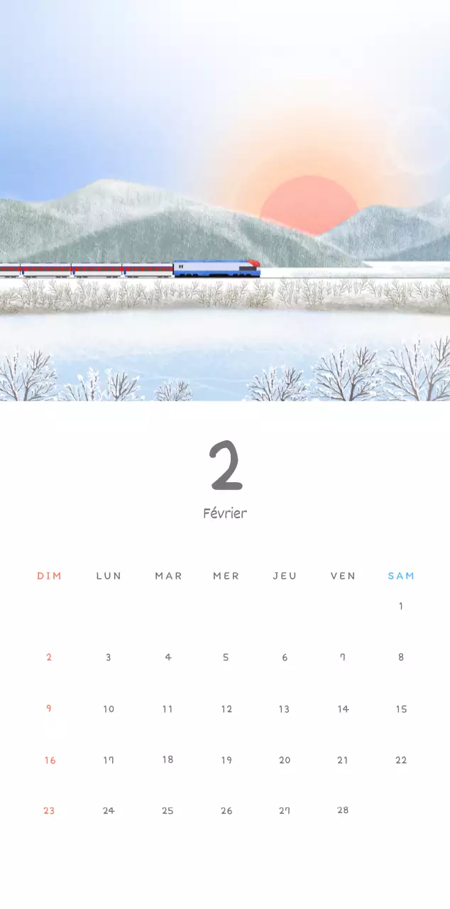 Calendriers mignons avec des illustrations câlines