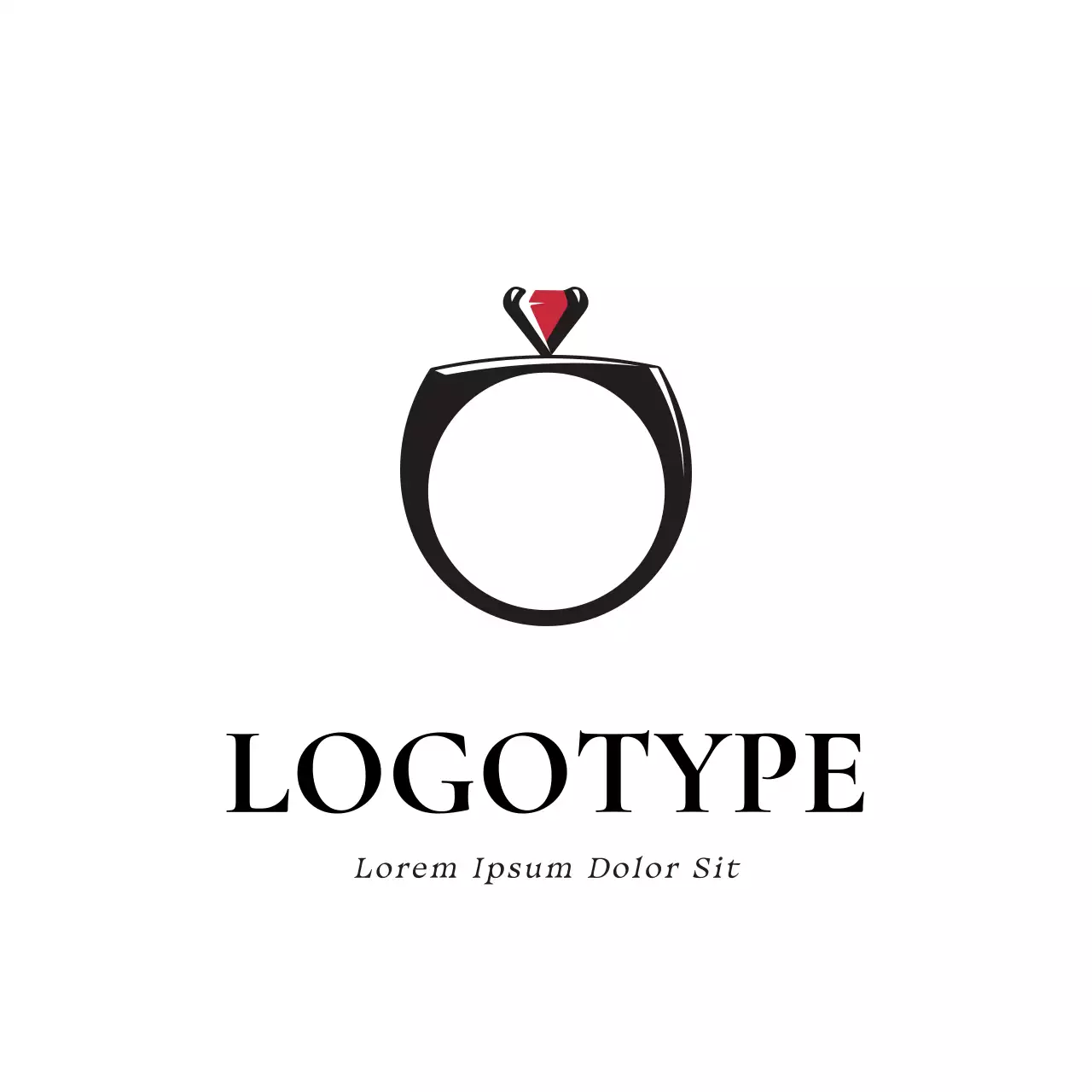 Red Minimal Jewelry Logo