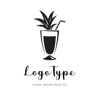 Black Minimal Drink Logo