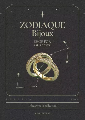 bijoux zodiacaux de luxe noirs promotion