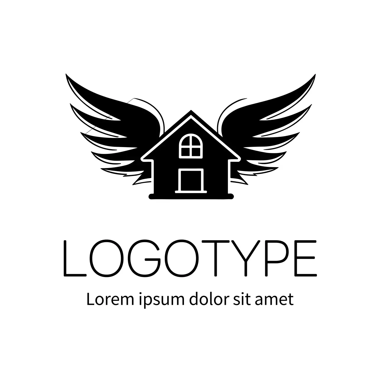 Black Minimal House Logo