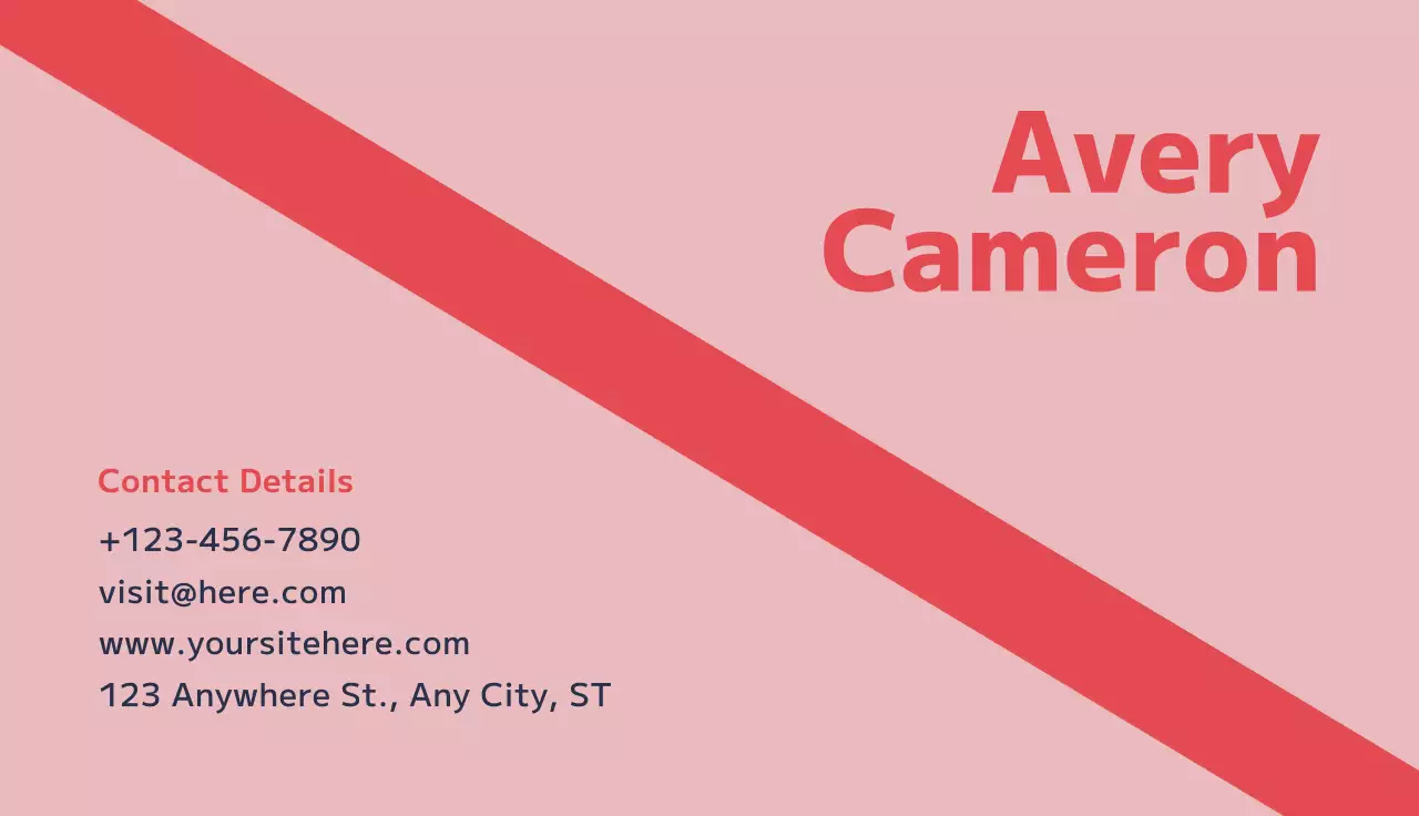 Pink Modern Business Card