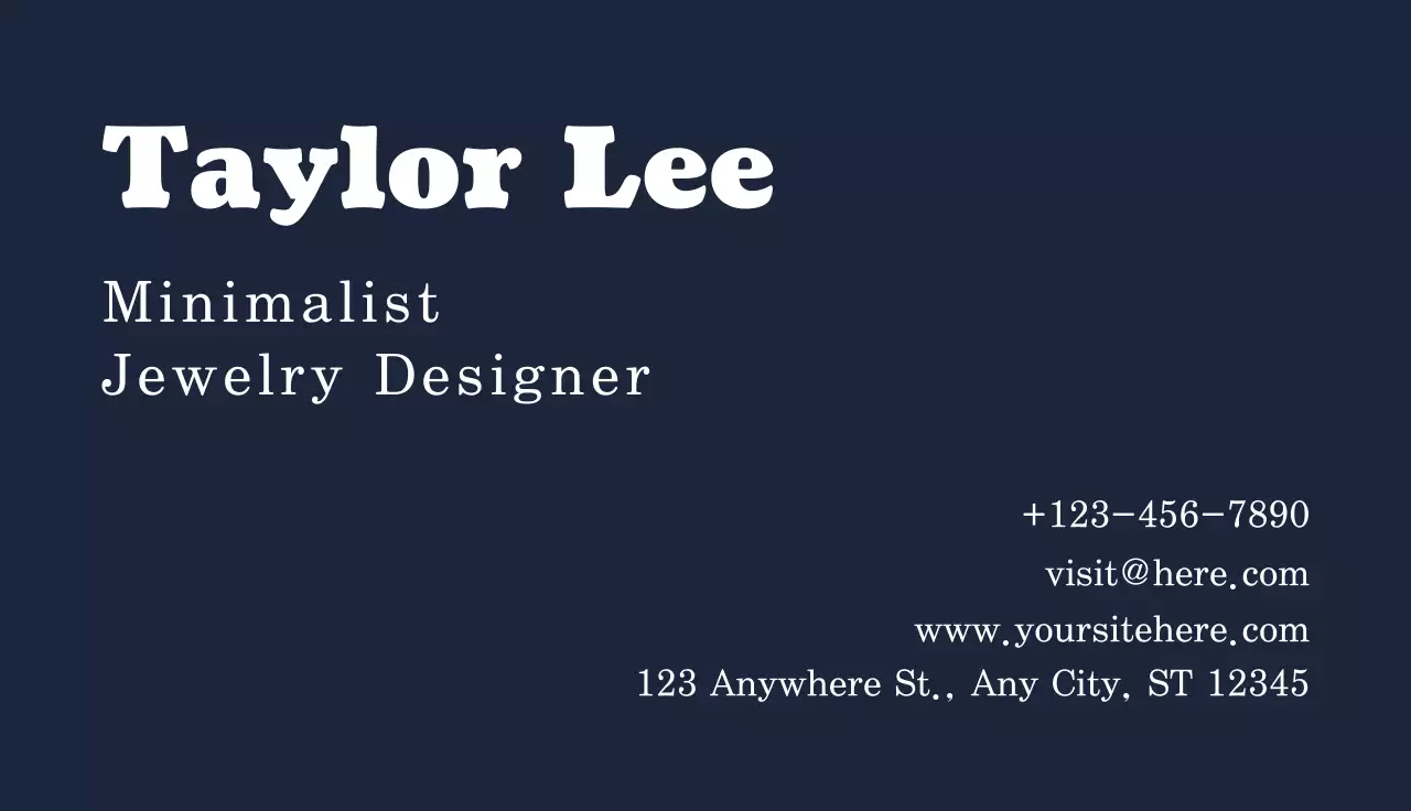 Navy Minimal Business Card