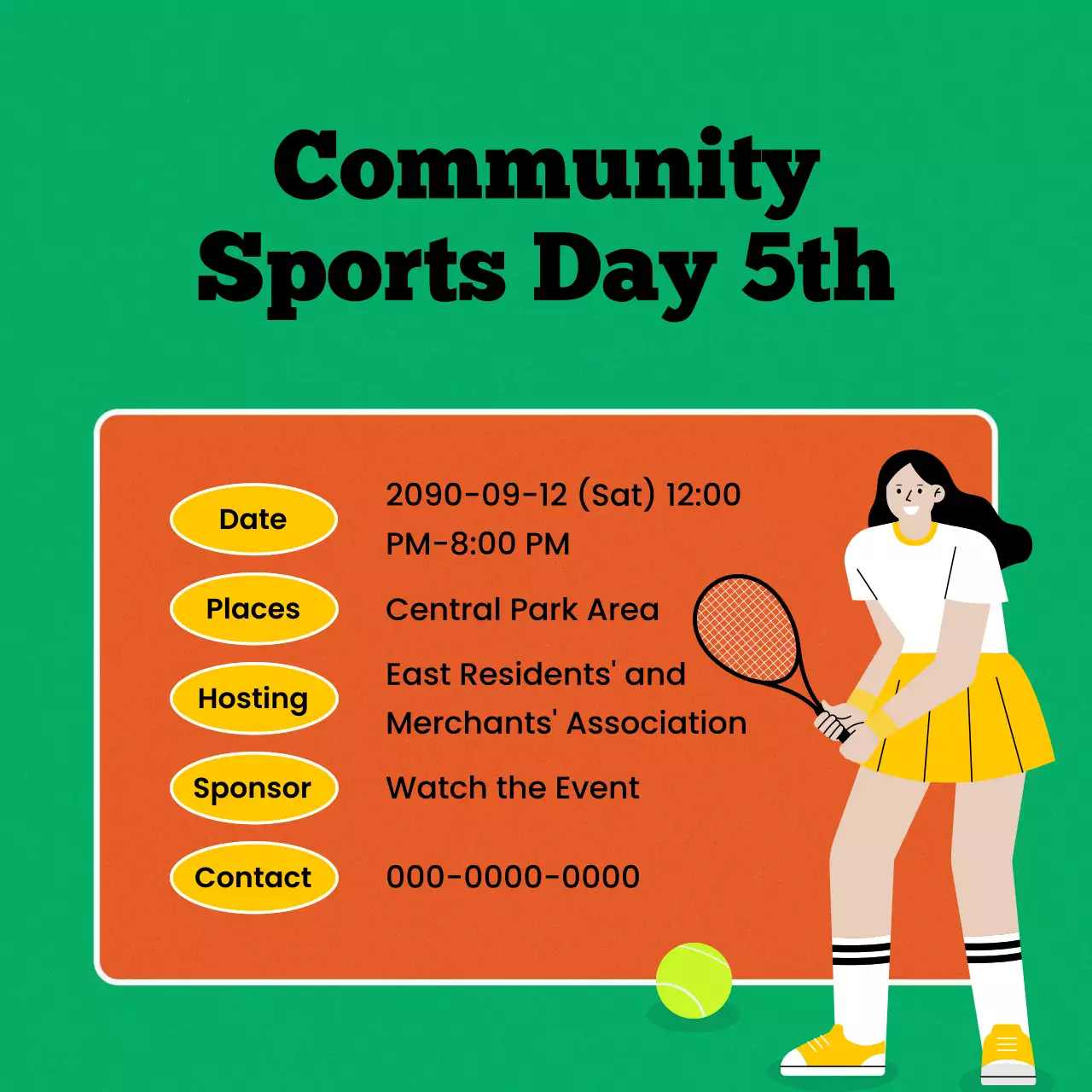 Simple athletic event announcements in abstract