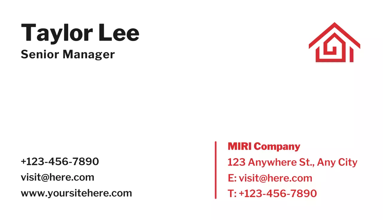 Red Minimal Business Card