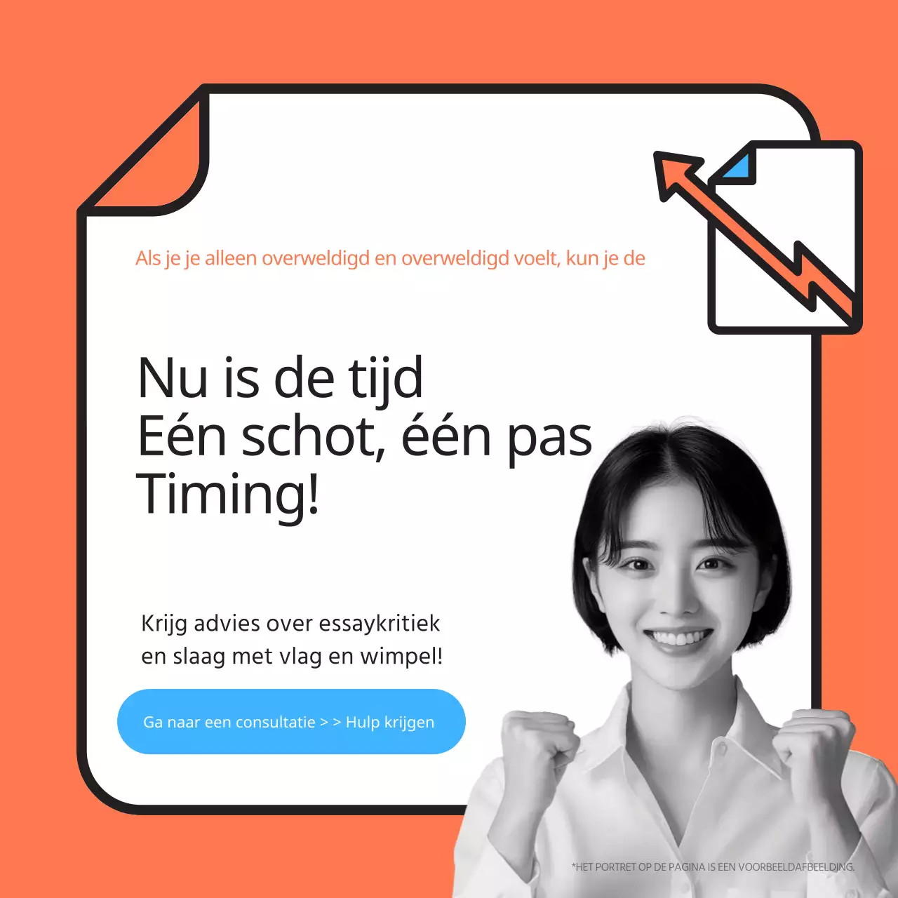 Promoot een eenvoudige bijles in oranje en lichtblauw