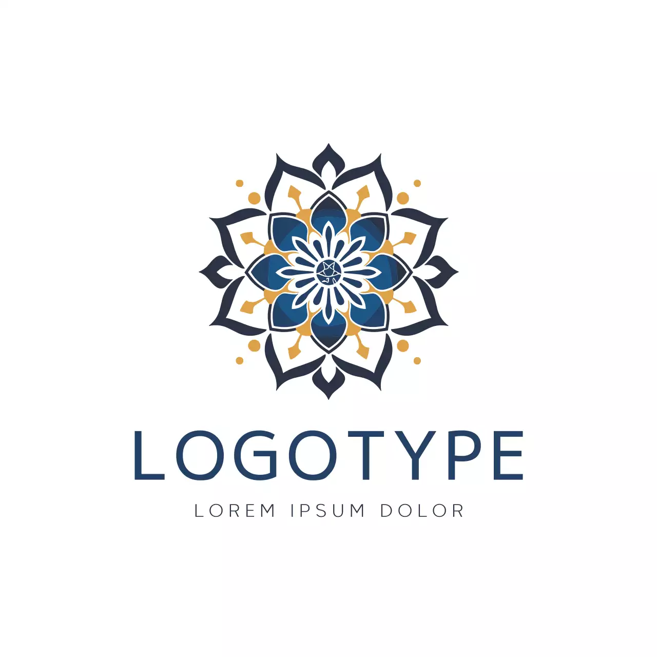 Blue Floral Design Logo