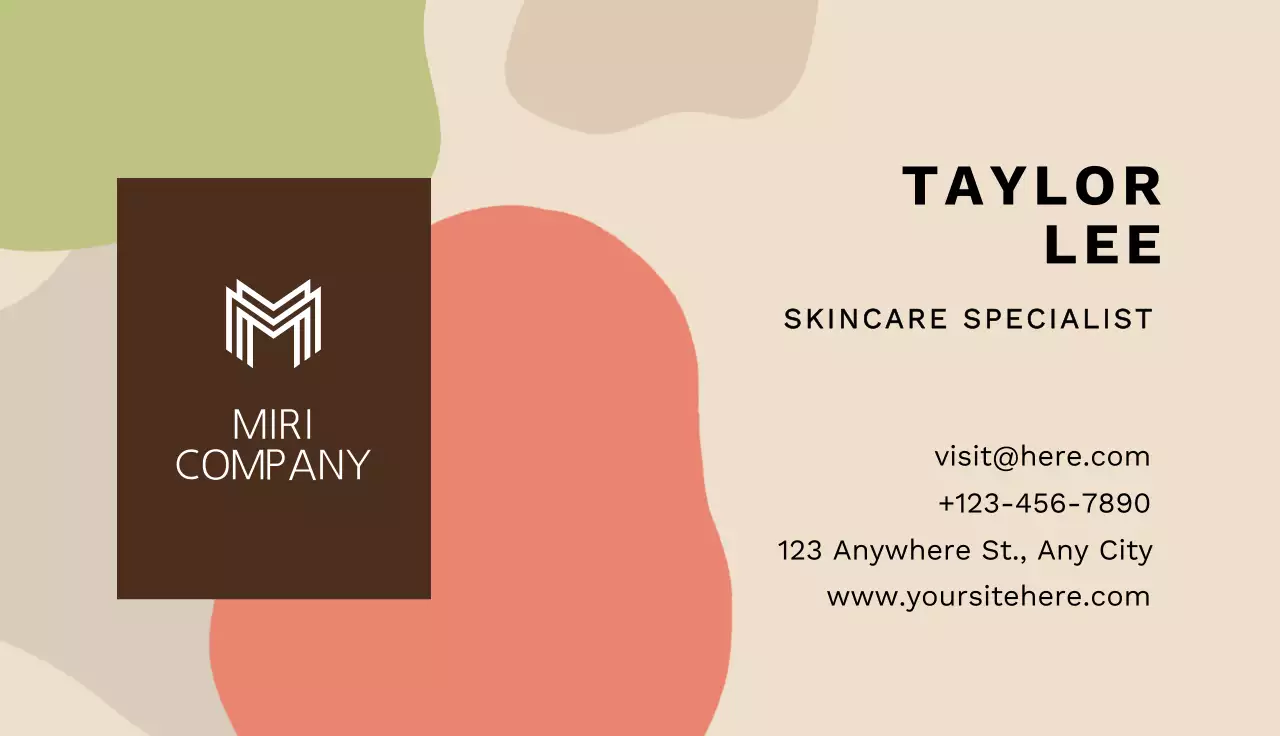 Beige Modern Skincare Business Card
