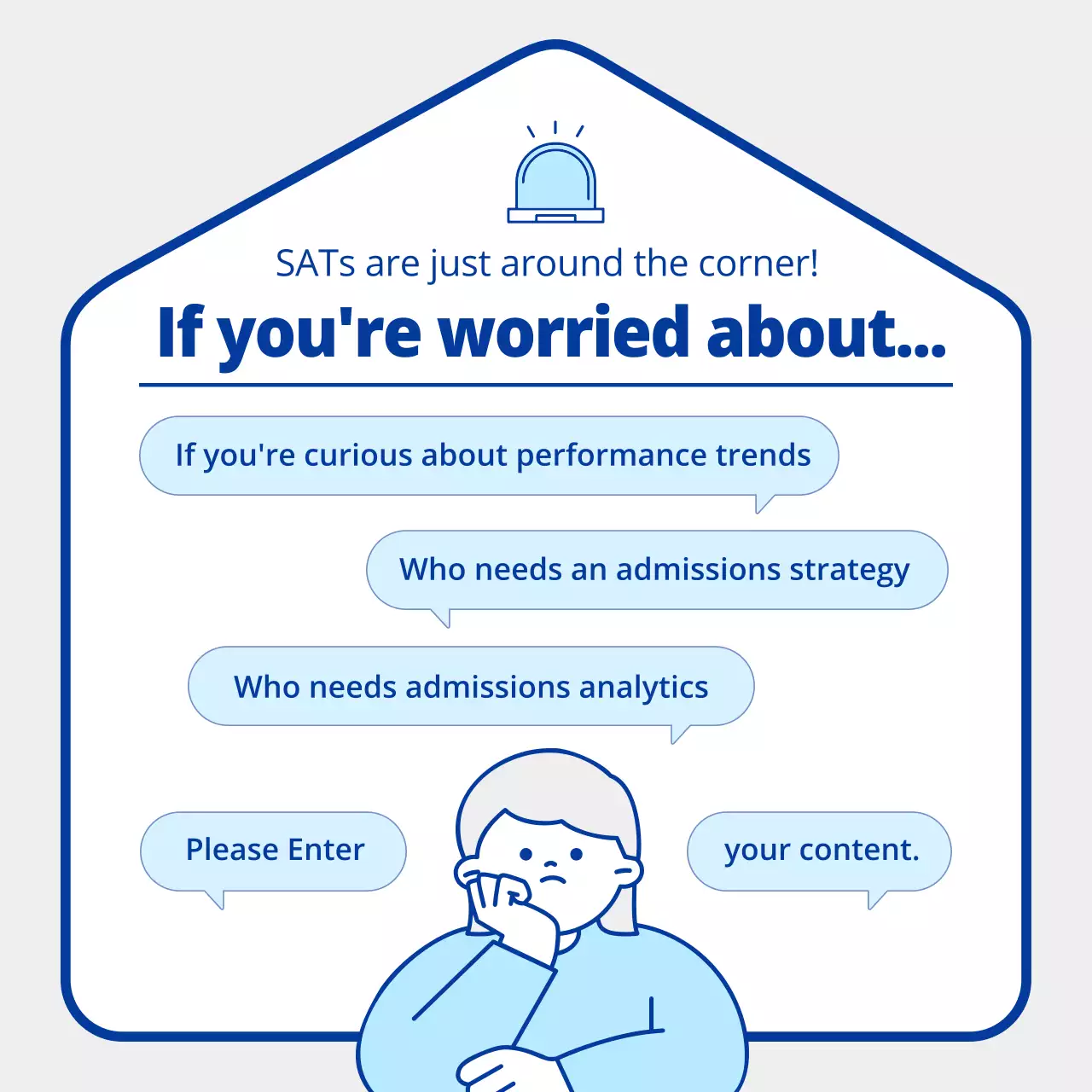 Blue Minimal Admissions Promotion Instagram Carousel