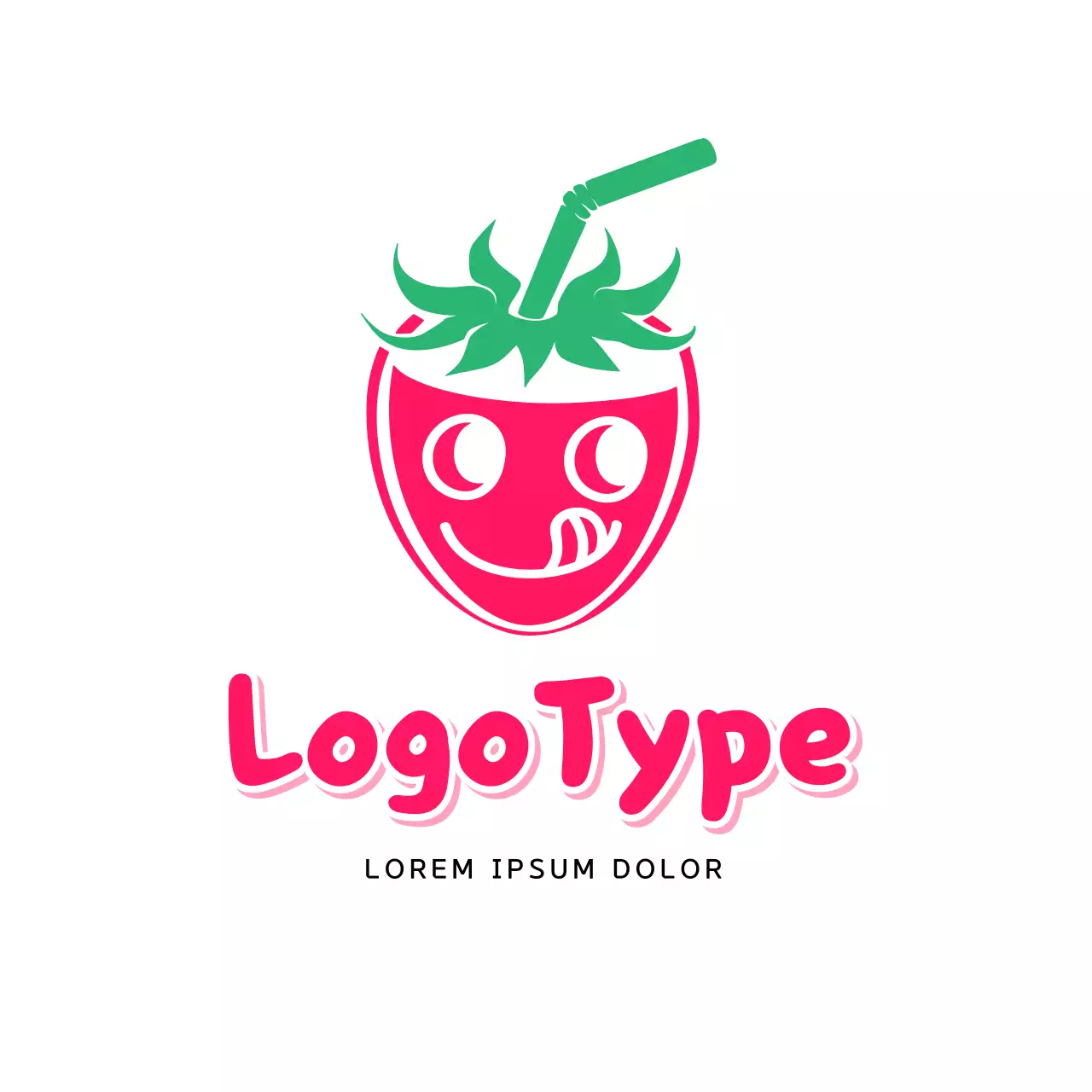 Pink Minimal Drink Logo