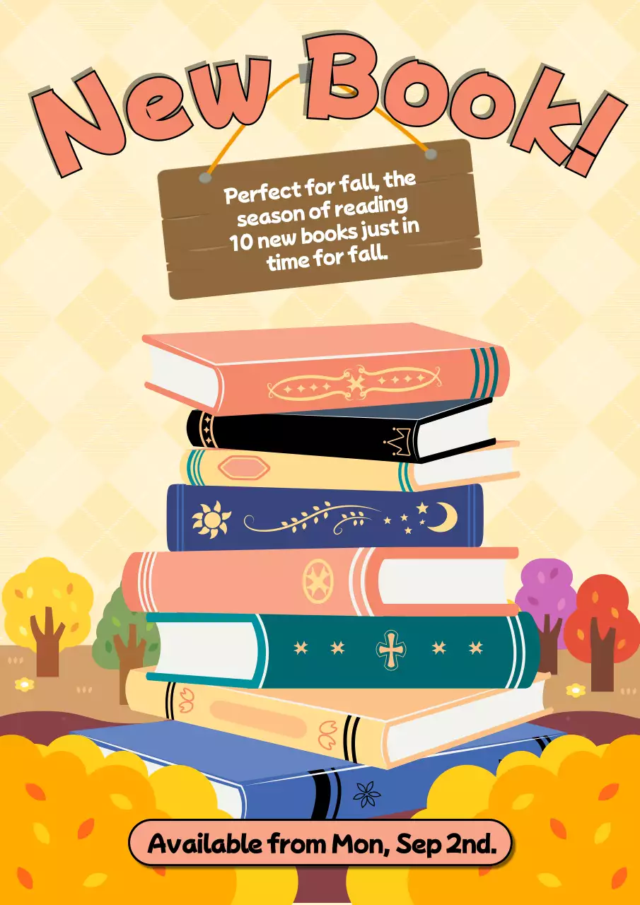 Yellow Retro Book Promotion Poster