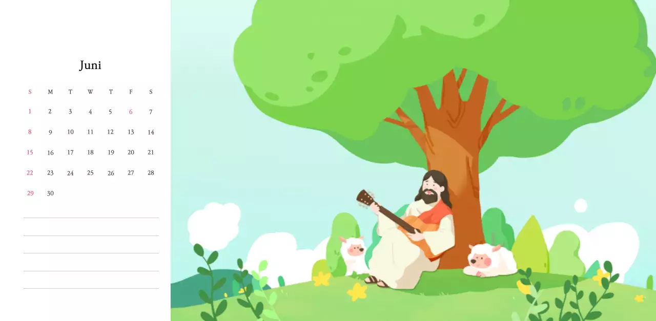 Warme FarbenKirchen mit niedlichen Illustrationen