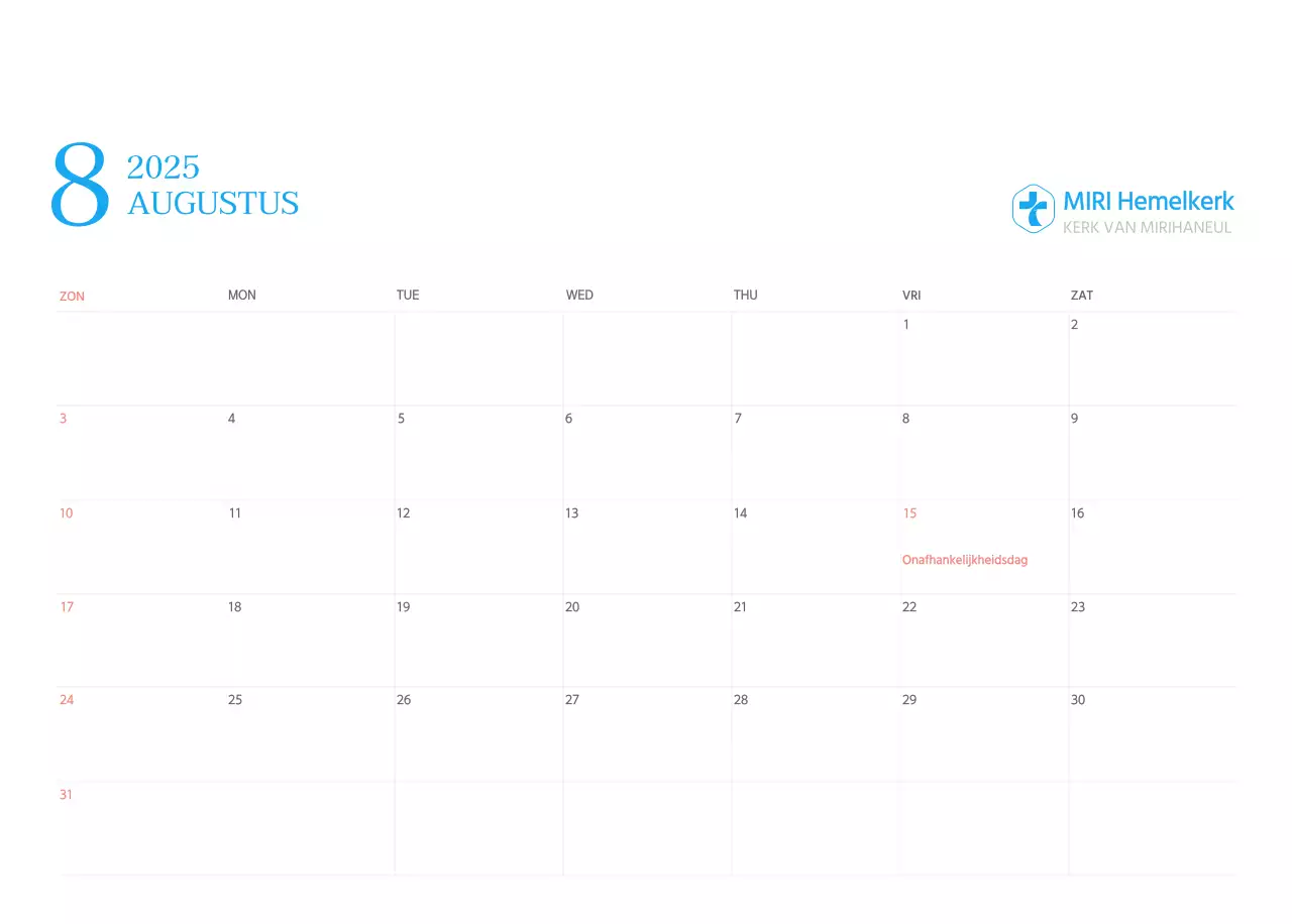 Blauw modern concept kerkkalender