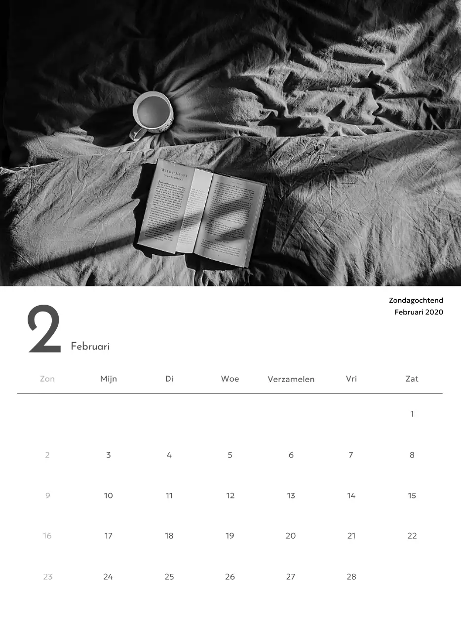 Een fotokalender met een strakke, stedelijke uitstraling