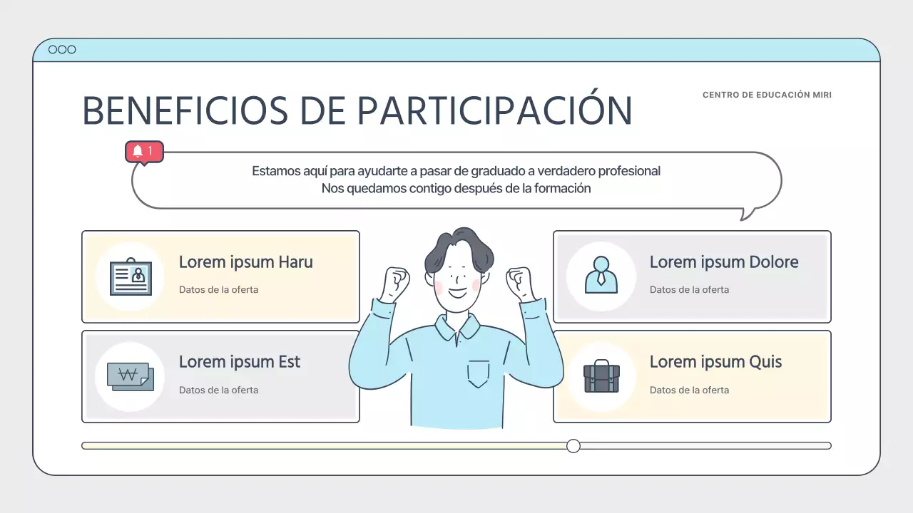 Sencilla guía de formación de creadores en blanco y azul claro