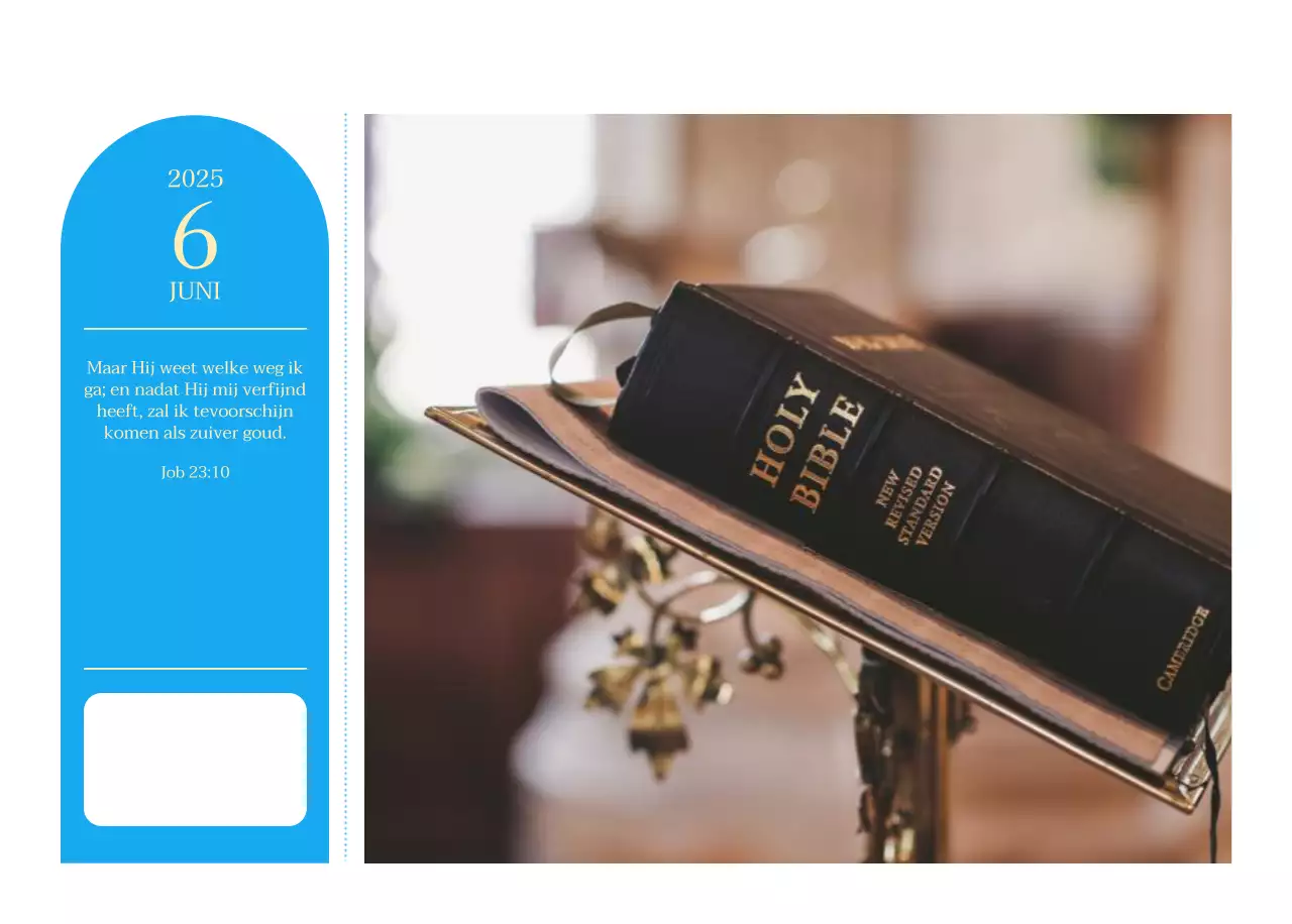 Blauw modern concept kerkkalender