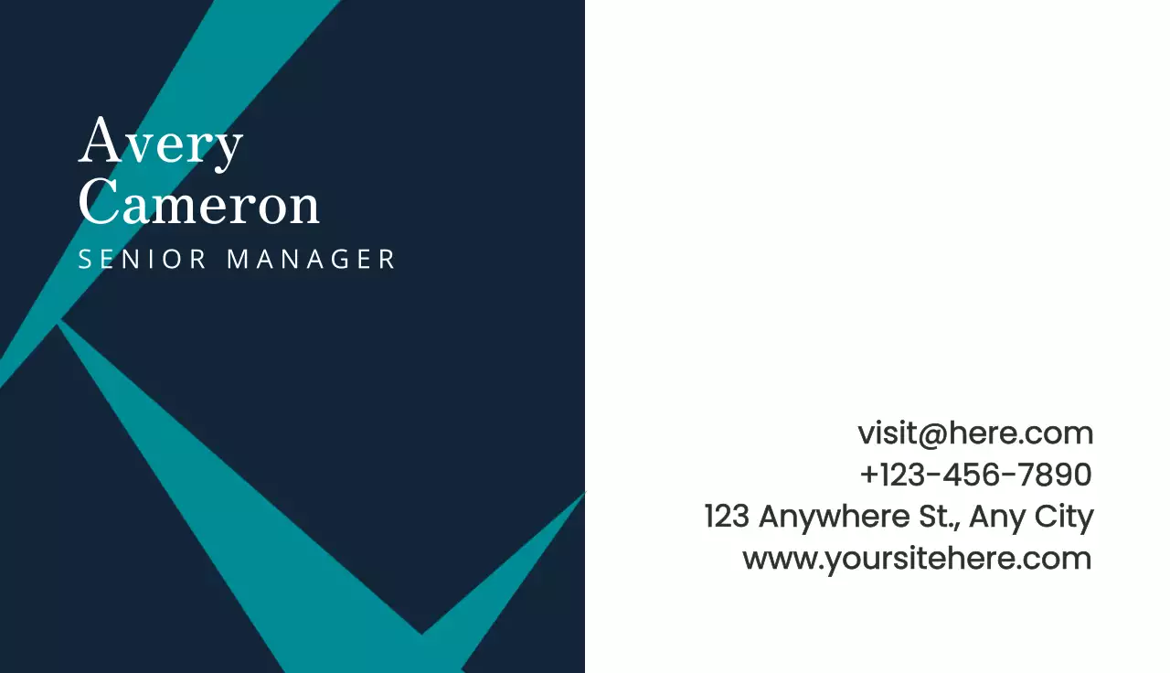 Navy Geometric Business Card