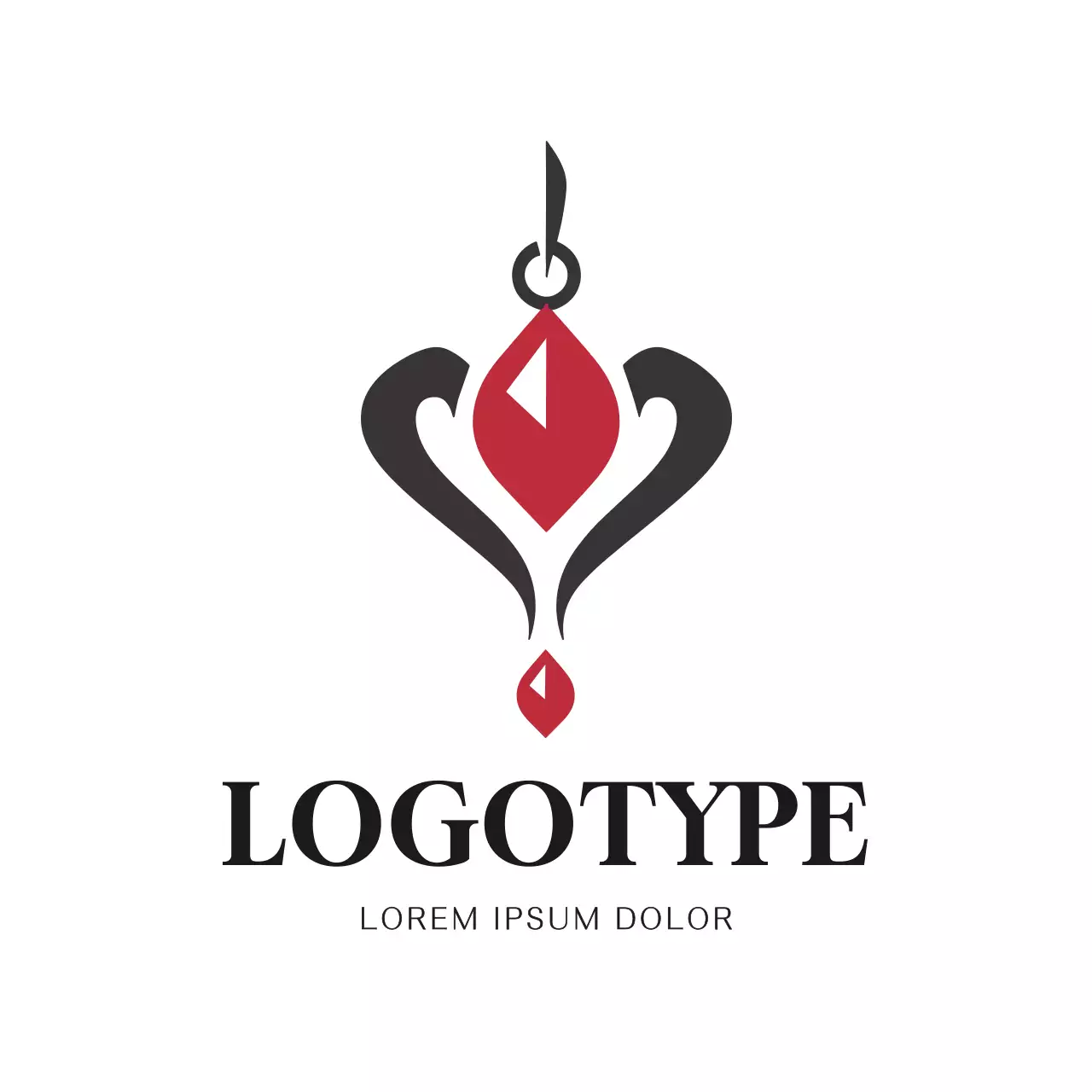 Red Abstract Design Logo