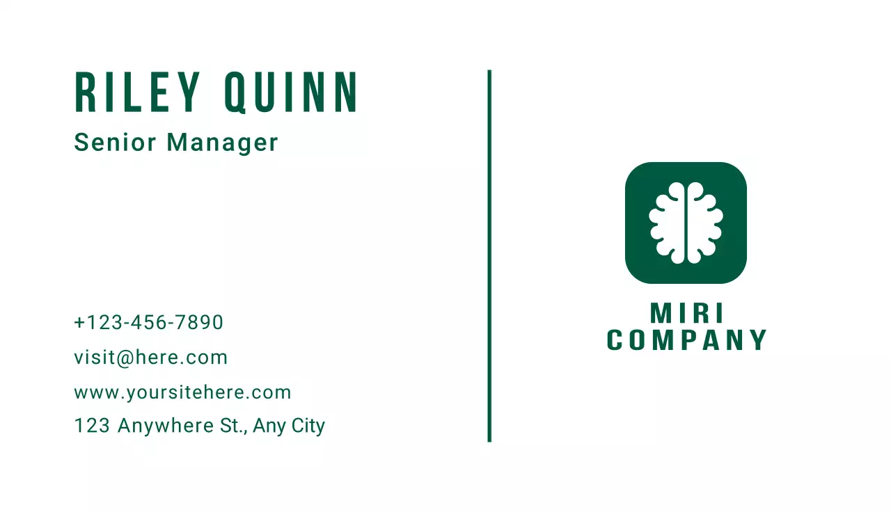 Green Simple Business Card