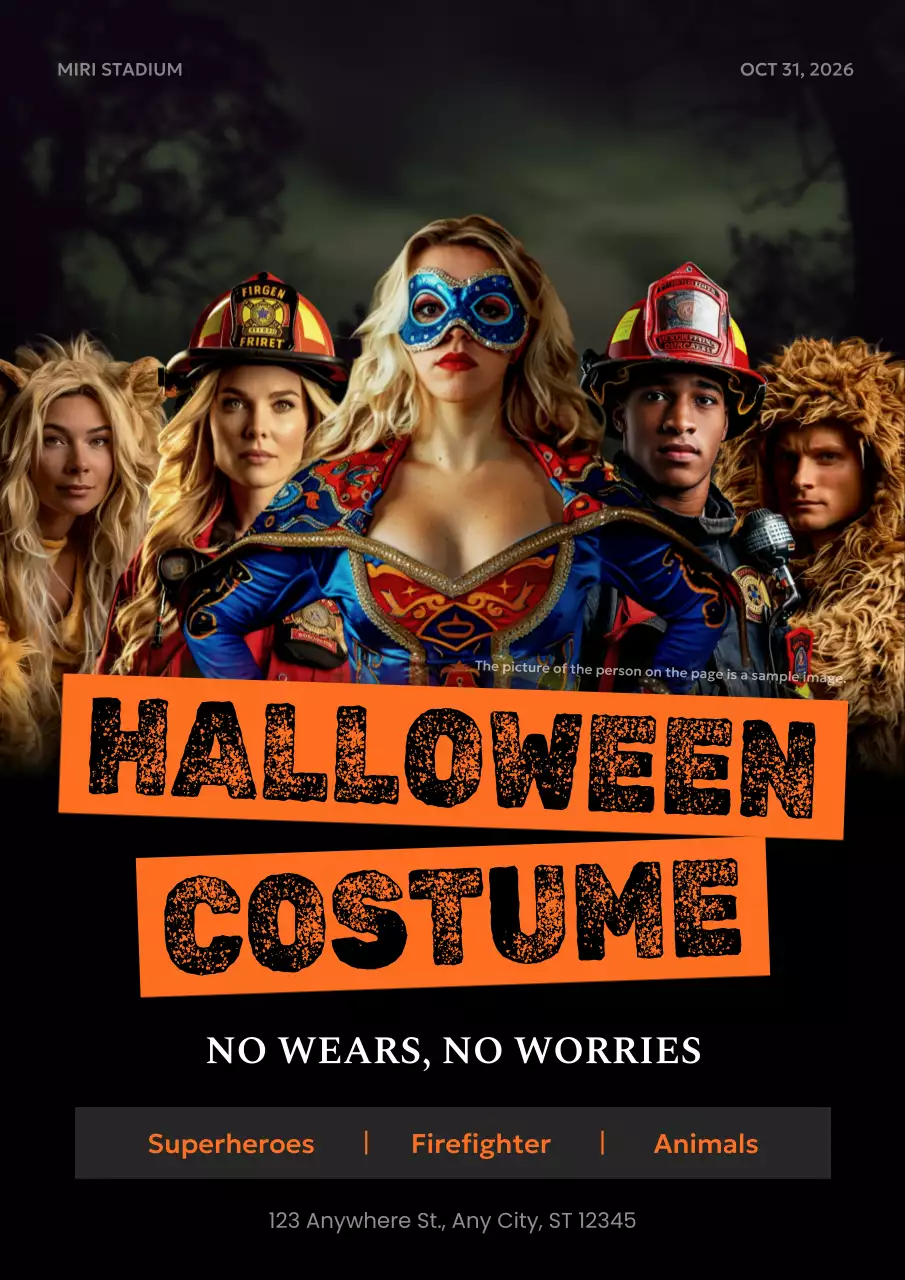 Orange Trendy Halloween Event Announcement Poster