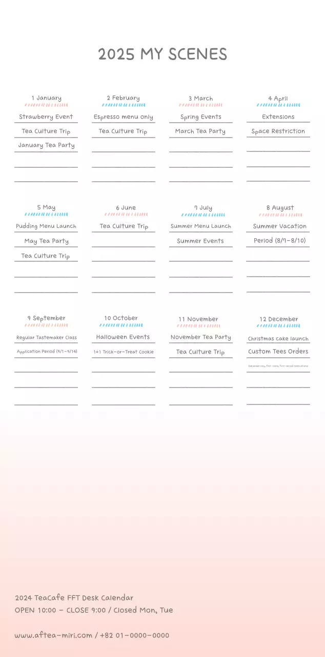 Cute calendars with cozy illustrations