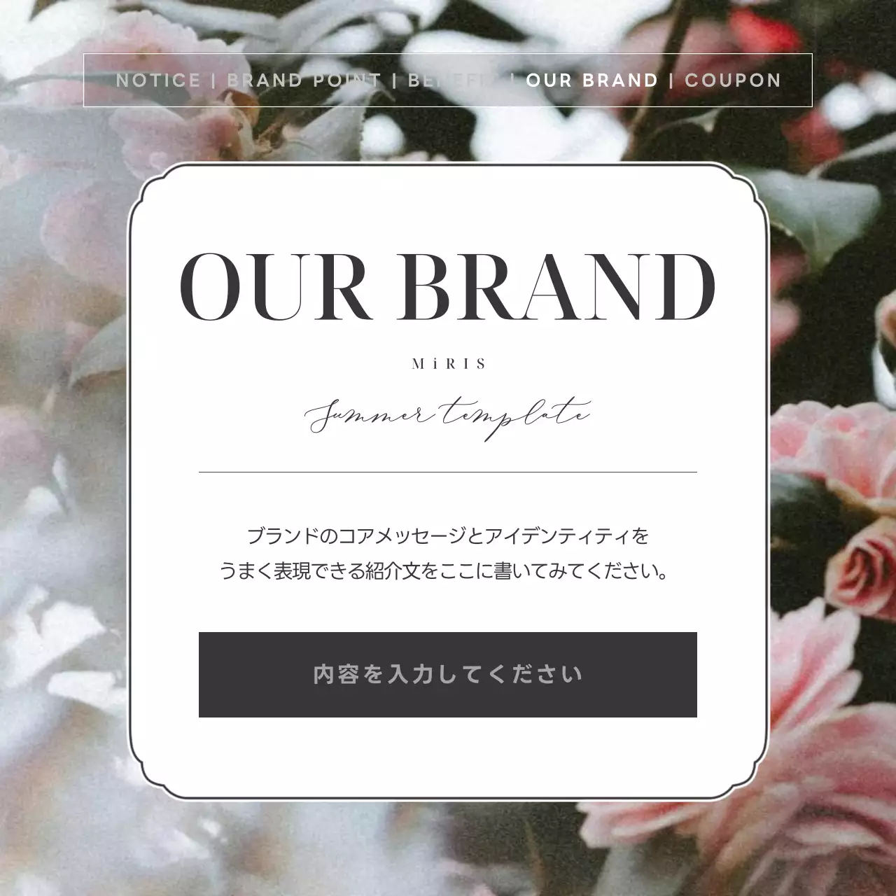 緑 上品 ブランド お知らせ Instagram カルーセル