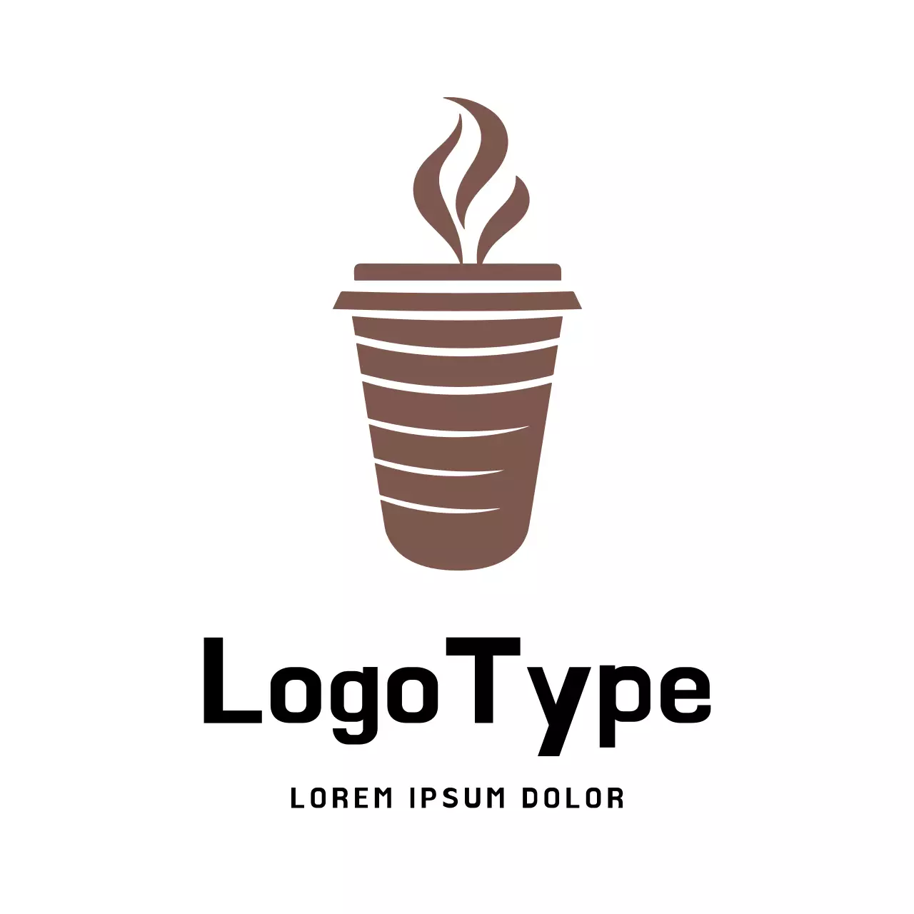 Brown Simple Coffee Logo