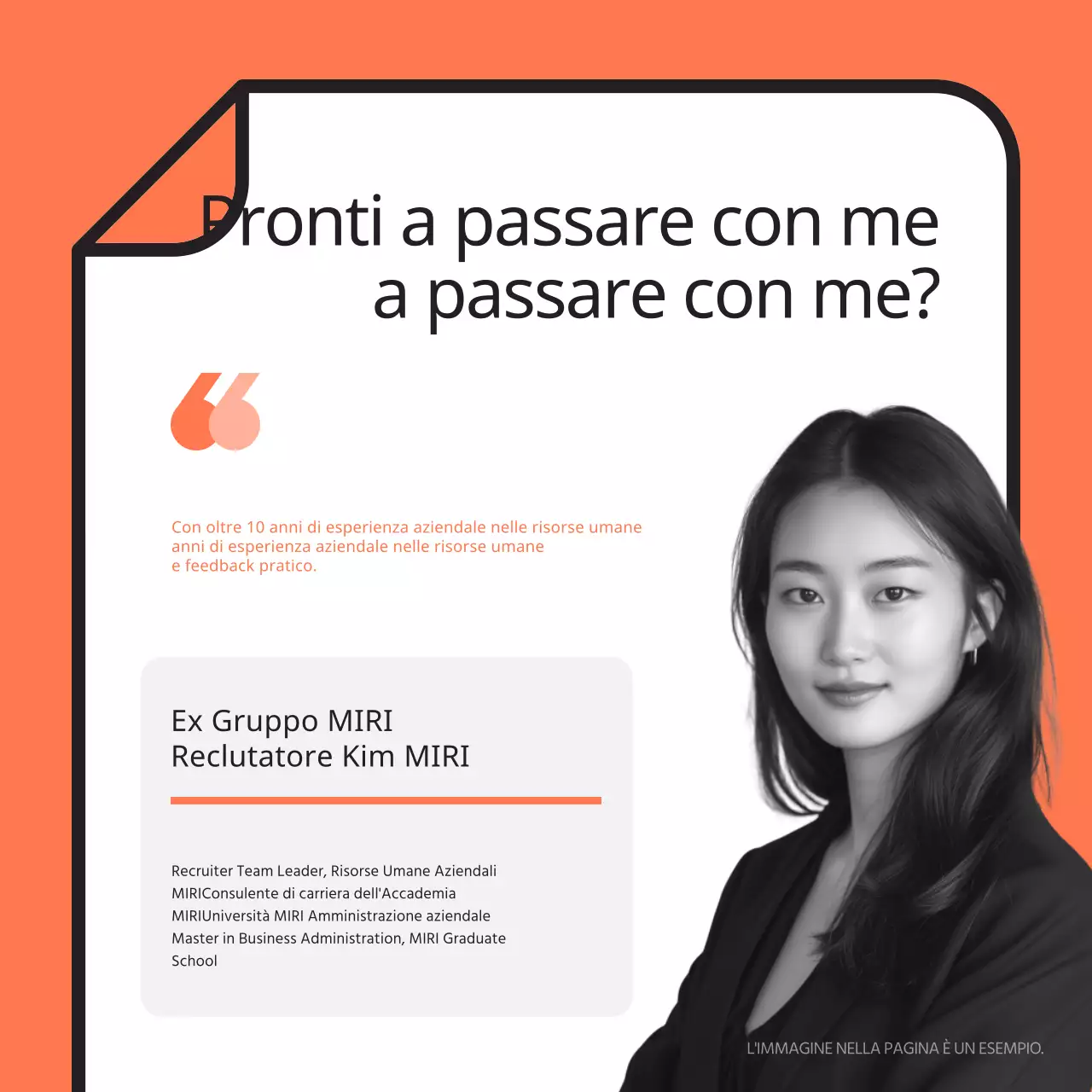 Promuovere una semplice sessione di tutoraggio in arancione e azzurro