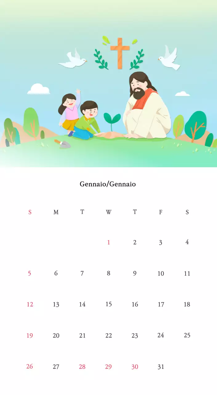 Colori caldiChiese con simpatiche illustrazioni