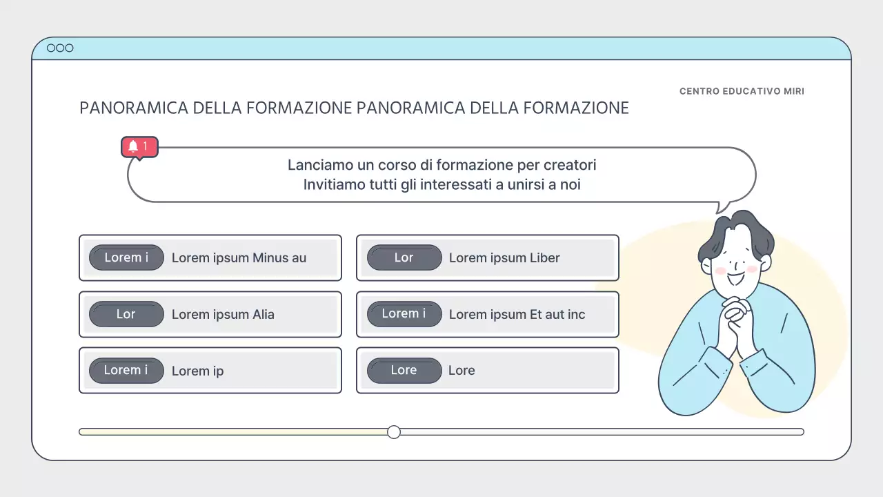Guida alla formazione del creatore semplice, bianca e azzurra
