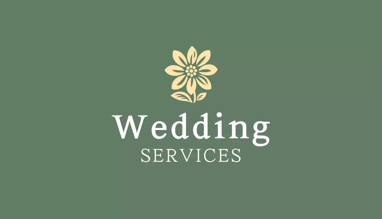 Beige Floral Wedding Business Card