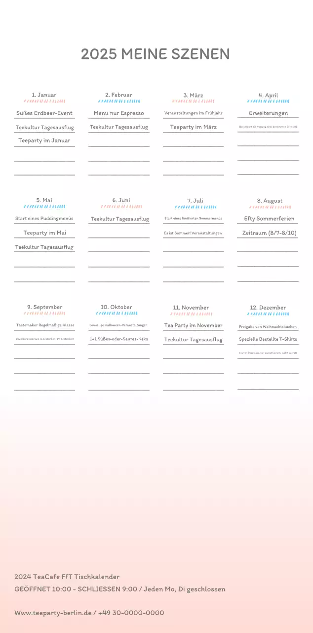 Niedliche Kalender mit knuffigen Illustrationen