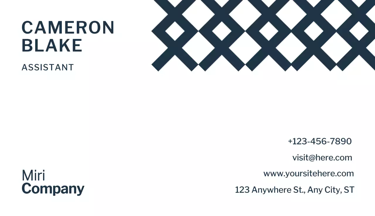 Navy Geometric Business Card